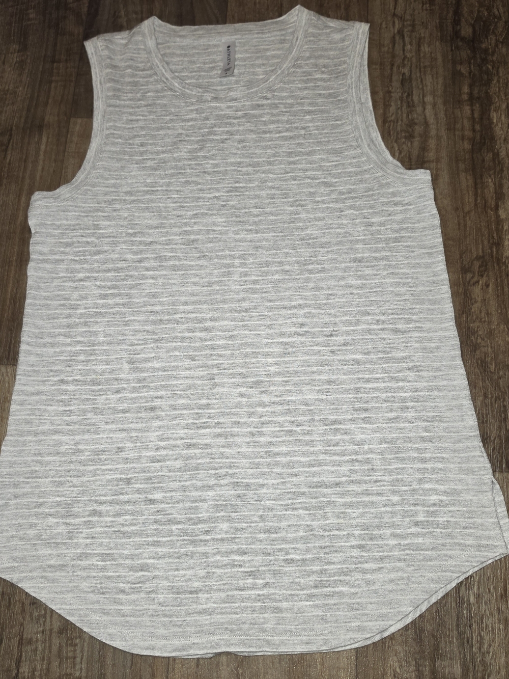 Athleta Athletic Tank Top Women's Gray And White Striped Size Small A3